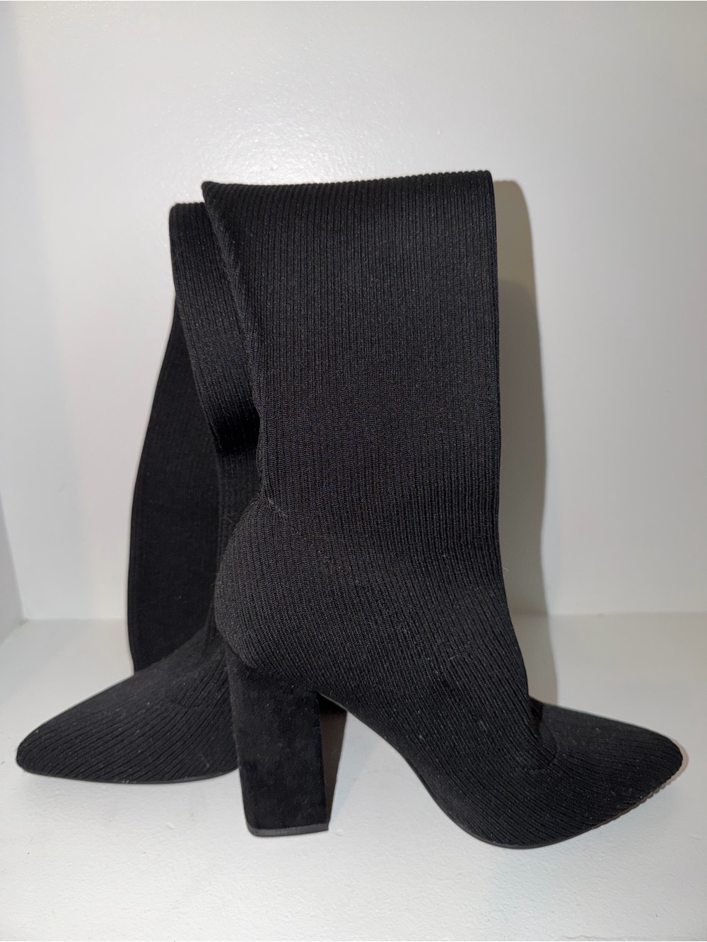 Black Stretch thigh high Boots - Women
